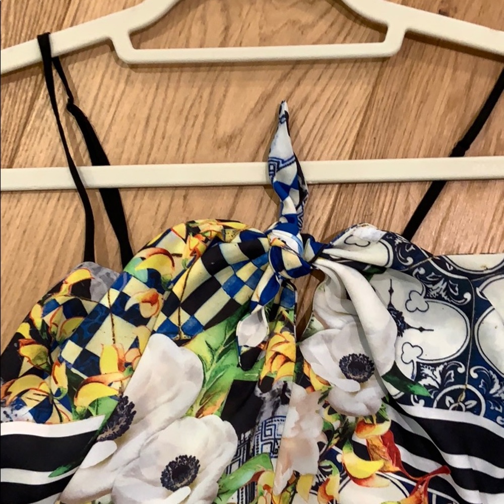 Cs Clover Canyon Multi Color Front Tie Blouse - image 4